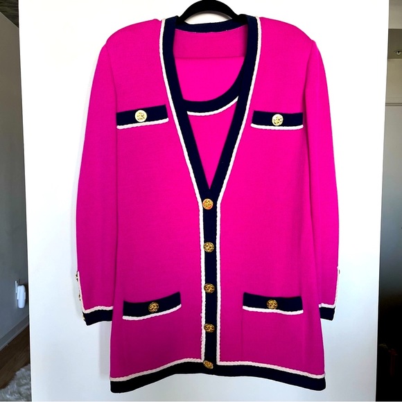 RARE St. John 3 Piece Luxury Purple and Blue Suit Set Size 8 - Picture 1 of 13